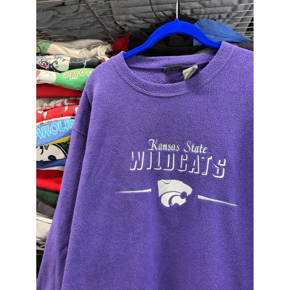 Kansas State Wildcats Fleece Pullover Sweatshirt Mens XL Purple K-State 6703